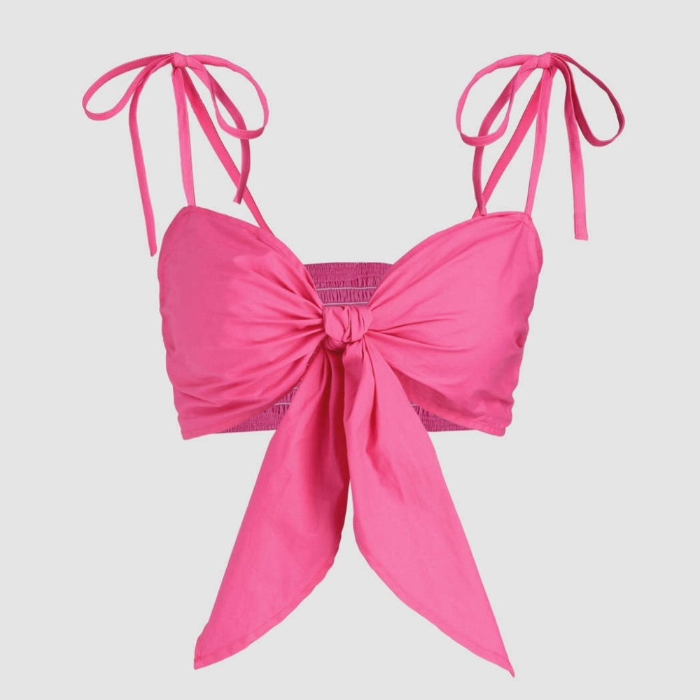 NWT Cider Pink Tie Crop Top XL